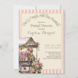 She's Fresh Off the Market Rose Pink Bridal Shower Invitation
