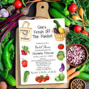 She's Fresh Off the Market Tote Bag Bridal Shower Invitation