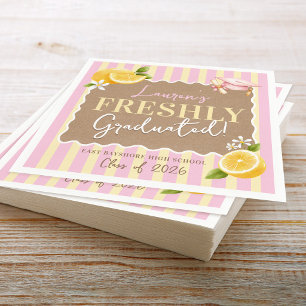 She's FRESHLY Graduated Lemons Graduation Party Napkin