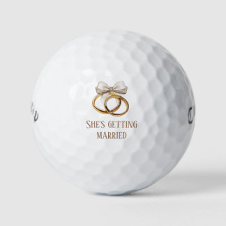 'She's Getting Married' Romantic Playful Wedding Golf Balls