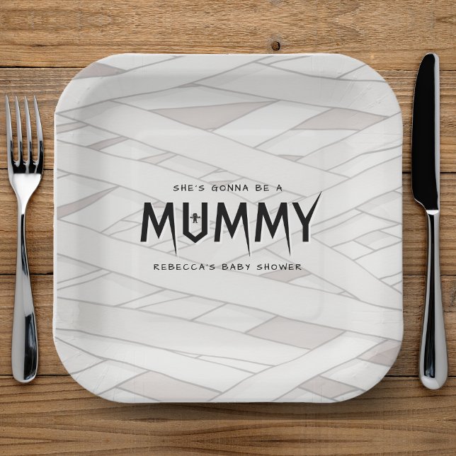 She's Gonna Be a Mummy Halloween Baby Shower Paper Plate (She's Gonna Be a Mummy Halloween Baby Shower Paper Plates
)