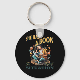 She's got a book for every situation book lovers key ring