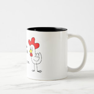She's got a chicken to ride. Two-Tone coffee mug