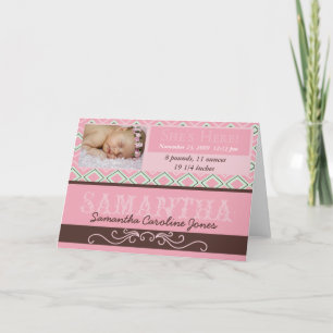She's Here Customised Baby Announcement Cards