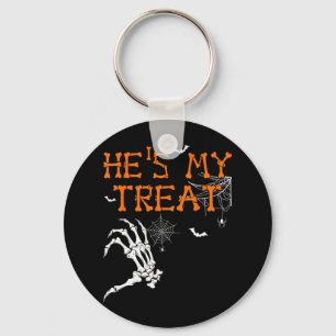 She's Is My Trick He's Is My Treat Halloween Coupl Key Ring