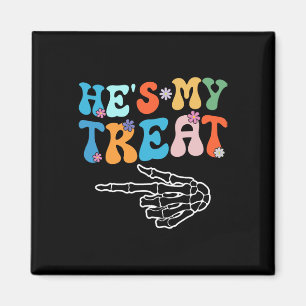 She's Is My Trick Hes Is My Treat Halloween Couple Magnet