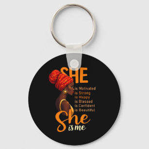 She's Me Strong Educated Black History Month Women Key Ring