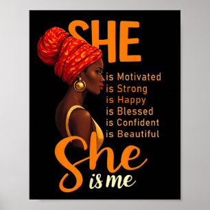 She's Me Strong Educated Black History Month Women Poster