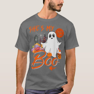 Shes My Boo Halloween Couple Costume Boo Ghosts Lo T-Shirt