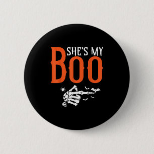 Shes My Boo Matching Halloween Pajama Couples 6 Cm Round Badge
