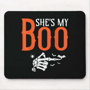 Shes My Boo Matching Halloween Pajama Couples Mouse Pad