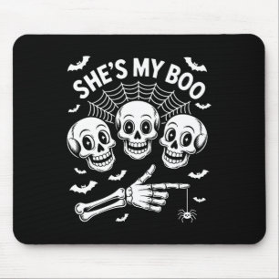 She's My Boo Skeleton Couples Matching Couple Hall Mouse Pad