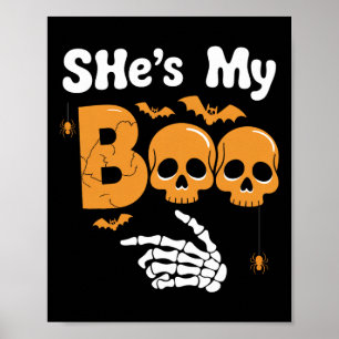 She's My Boo Skeleton Couples Matching Couple Hall Poster