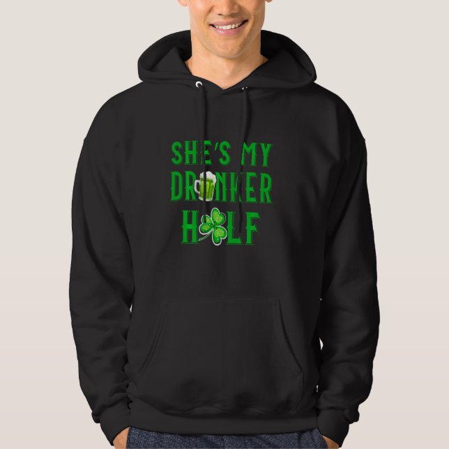 Shes My Drunker Half Long Sleeve Hoodie (Front)