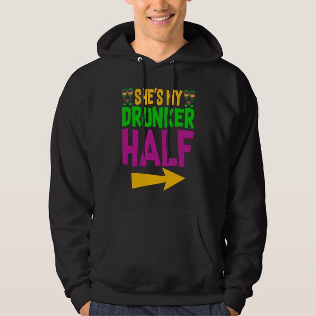 She's My Drunker Half Matching Couple Girlfriend M Hoodie (Front)