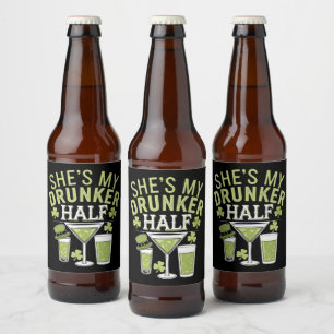 Shes My Drunker Half St Patricks Matching Couple Beer Bottle Label