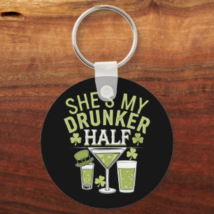 Shes My Drunker Half St Patricks Matching Couple Key Ring