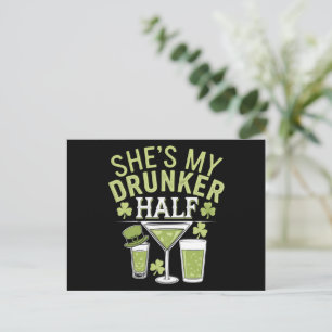 Shes My Drunker Half St Patricks Matching Couple Postcard