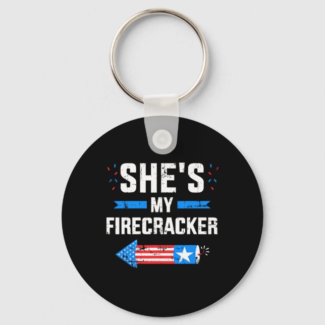 She's My Firecracker Matching Partner For 4th Of J Key Ring (Front)