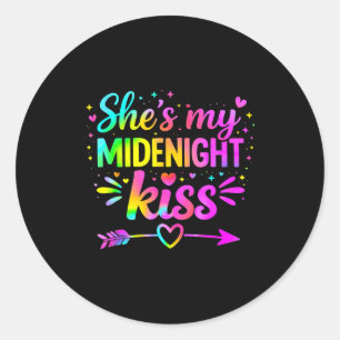 She's My Midnight Kiss Happy New Year Couple Love Classic Round Sticker