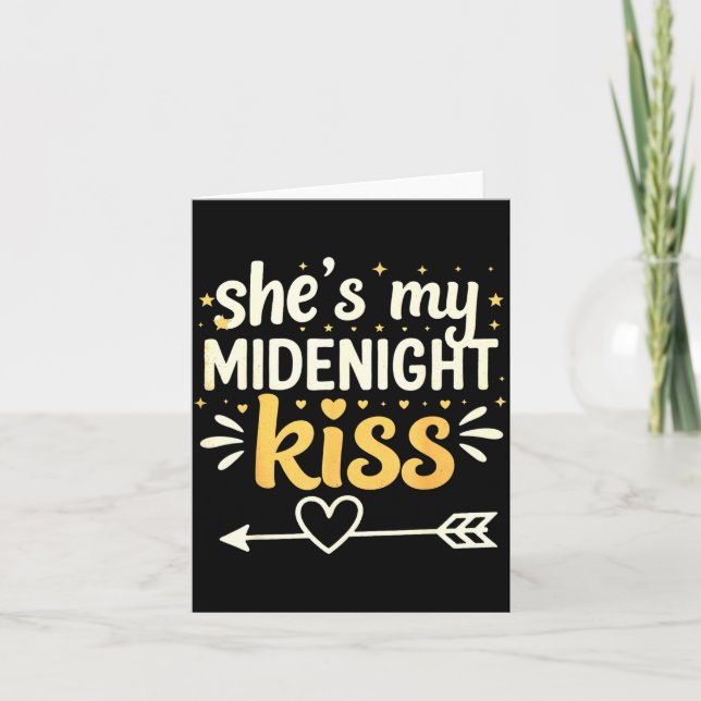 She's My Midnight Kiss Happy New Year Matching Cou Card (Front)