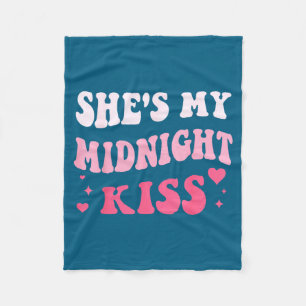 She's My Midnight Kiss Saying Romantic Couple New Fleece Blanket