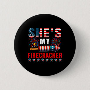 She's My Sparkler 4th Of July Fireworks Lover Cost 6 Cm Round Badge