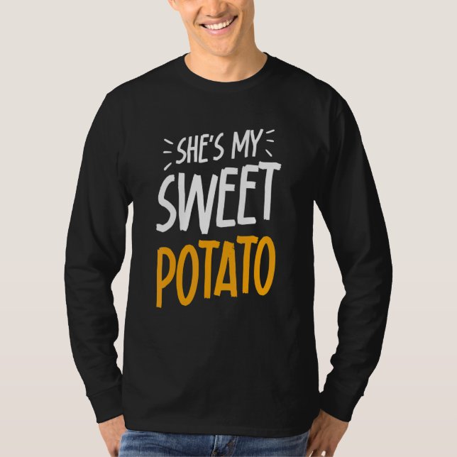 She's My Sweet Potato I YAM Couple's Matching Than T-Shirt (Front)