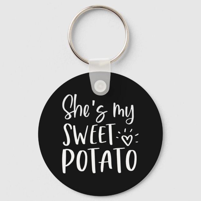 She's My Sweet Potato I Yam Thanksgiving Couples  Key Ring (Front)