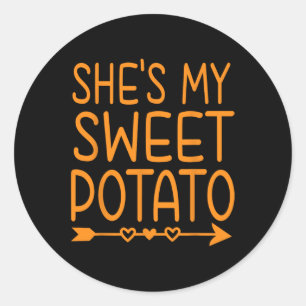 She's My Sweet Potato I Yam Thanksgiving Matching Classic Round Sticker