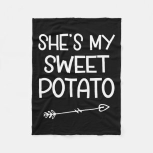 She's My Sweet Potato I Yam Thanksgiving Matching  Fleece Blanket