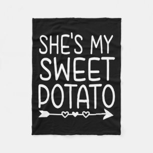 She's My Sweet Potato I Yam Thanksgiving Matching Fleece Blanket