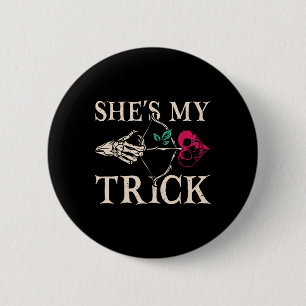 She's My Trick Matching Couple Halloween Costume B 6 Cm Round Badge