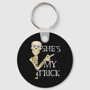 Shes My Trick Skeleton Matching Couple Halloween C Key Ring