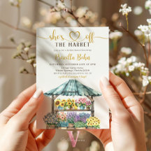 She's Off Market Flower Bridal Shower Invitation