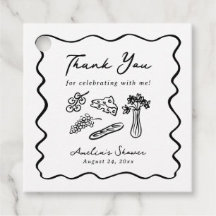 She's Off the Market Bold & Whimsical Hand Drawn Favour Tags