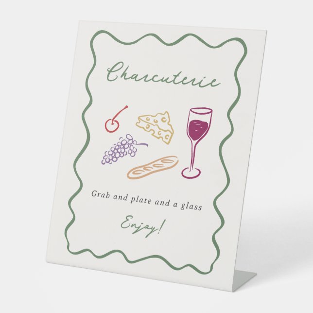 She's Off the Market Bold & Whimsical Hand Drawn Pedestal Sign (Front)