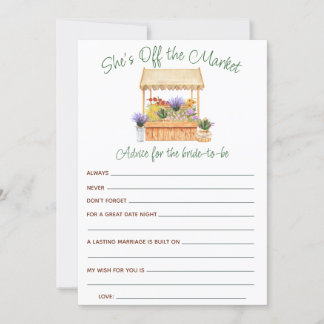 She's Off the Market Bridal Shower Advice Cards