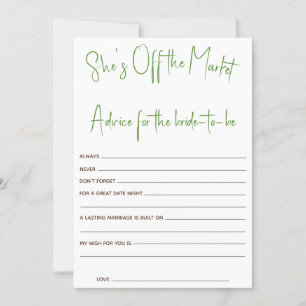 She's Off the Market Bridal Shower Advice Cards