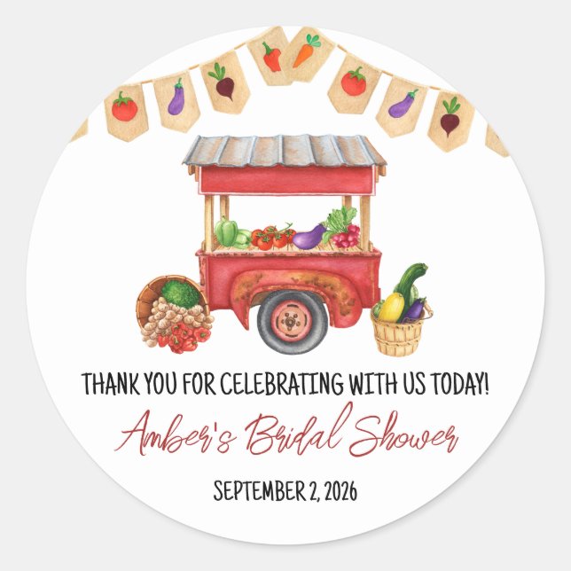 She's Off the Market Bridal Shower Favour Classic Round Sticker (Front)