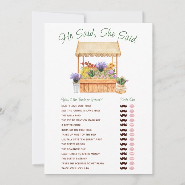 She's Off the Market Bridal Shower Game Invitation (Front)