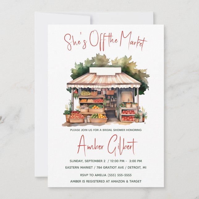She's Off the Market Bridal Shower Invitation (Front)