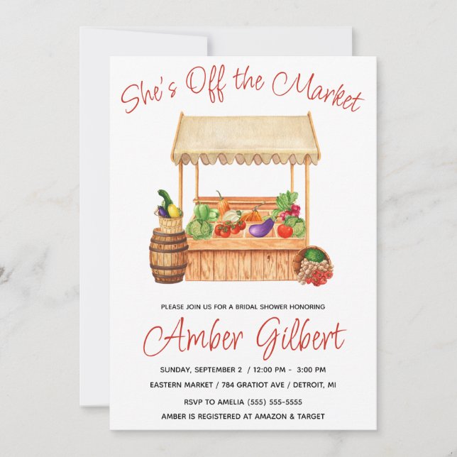 She's Off the Market Bridal Shower Invitation (Front)