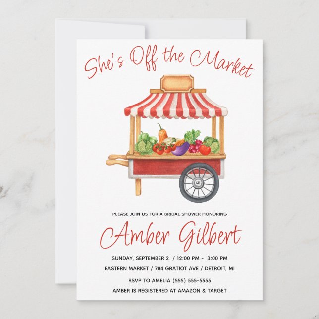 She's Off the Market Bridal Shower Invitation (Front)