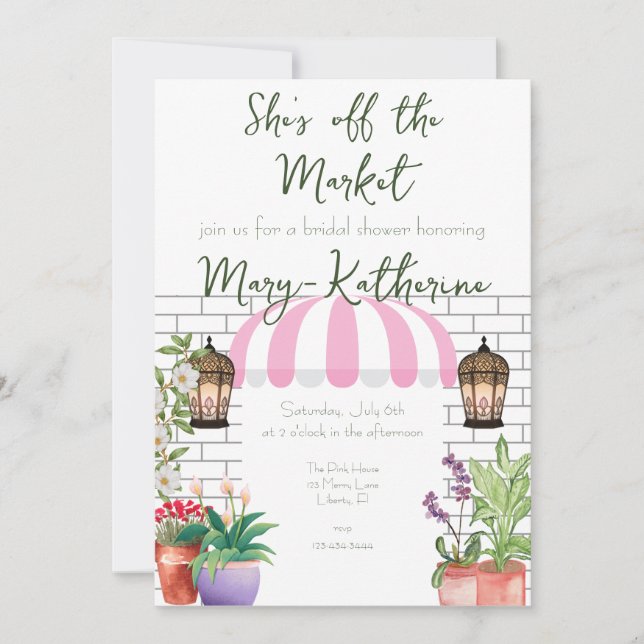 She's off the Market Bridal Shower Invite (Front)