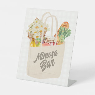 She's Off the Market Bridal Shower Mimosa Bar Pedestal Sign