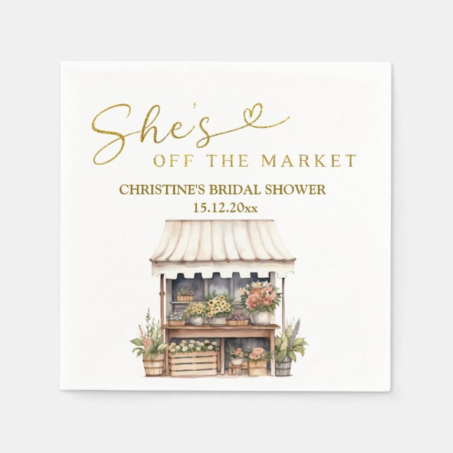 She's off the Market Bridal Shower Napkin (Front)