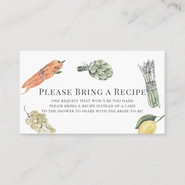She's Off the Market Bridal Shower Recipe Request Enclosure Card (Front)
