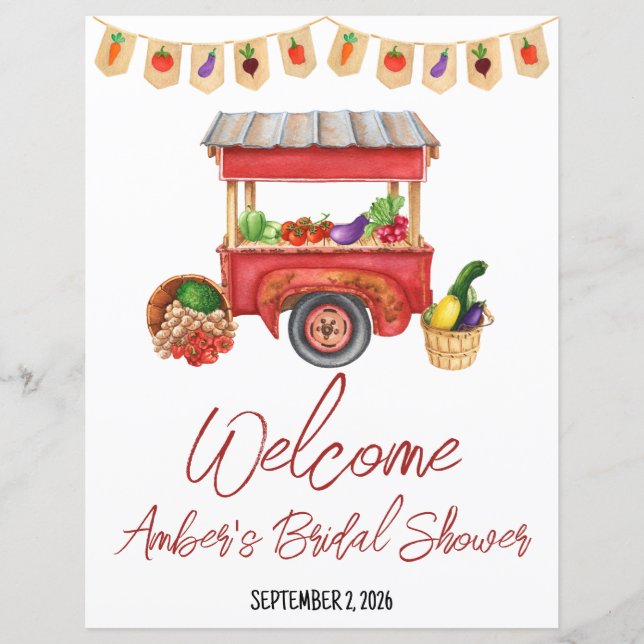 She's off the Market Bridal Shower Welcome (Front)