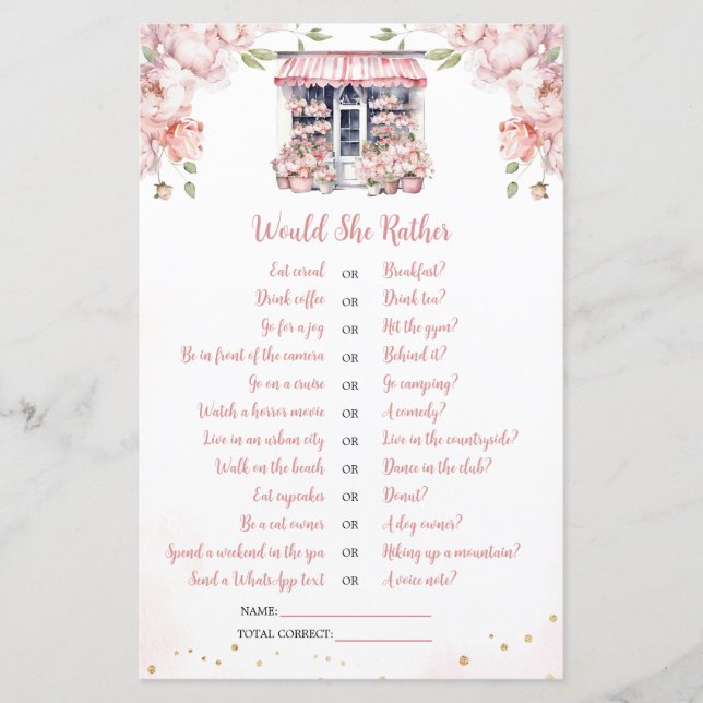 Shes Off The Market Bridal Shower Would She Rather (Front)